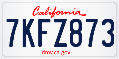 CA license plate 7KFZ873