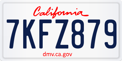 CA license plate 7KFZ879