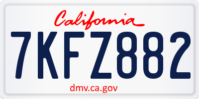 CA license plate 7KFZ882