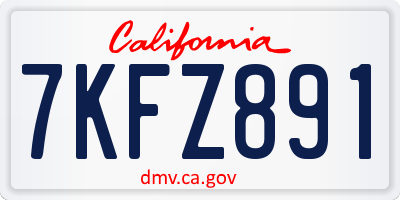 CA license plate 7KFZ891