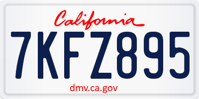 CA license plate 7KFZ895