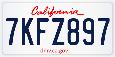 CA license plate 7KFZ897