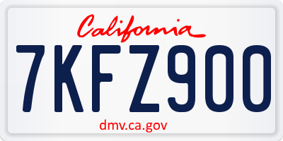 CA license plate 7KFZ900