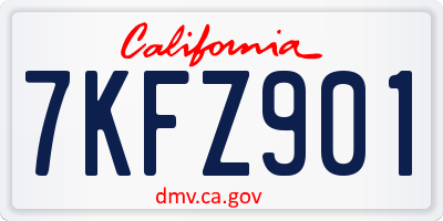 CA license plate 7KFZ901