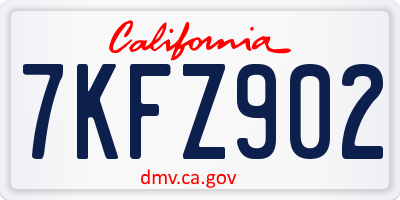 CA license plate 7KFZ902