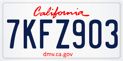CA license plate 7KFZ903