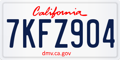 CA license plate 7KFZ904