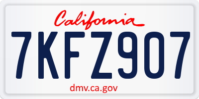 CA license plate 7KFZ907