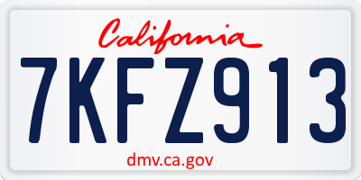 CA license plate 7KFZ913