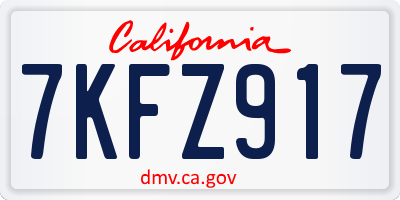 CA license plate 7KFZ917