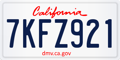 CA license plate 7KFZ921