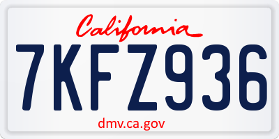 CA license plate 7KFZ936