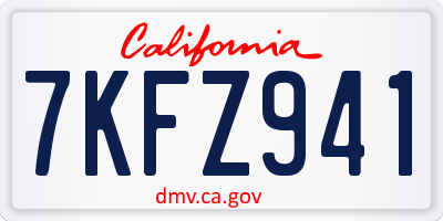 CA license plate 7KFZ941