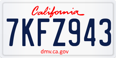 CA license plate 7KFZ943