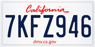CA license plate 7KFZ946