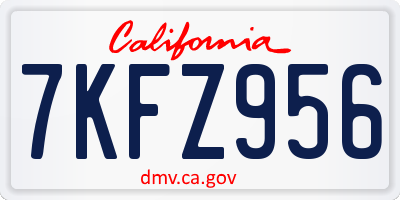 CA license plate 7KFZ956
