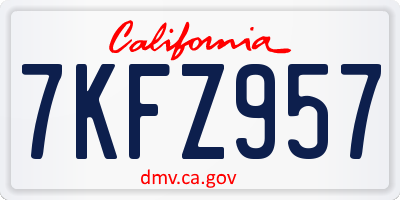 CA license plate 7KFZ957