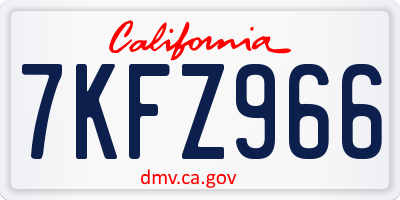 CA license plate 7KFZ966