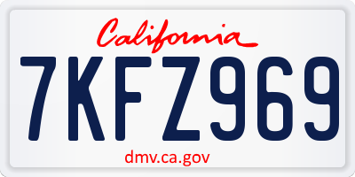 CA license plate 7KFZ969