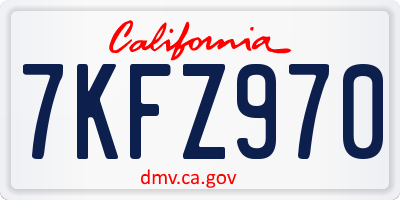 CA license plate 7KFZ970