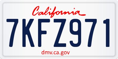 CA license plate 7KFZ971