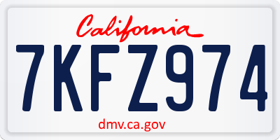 CA license plate 7KFZ974