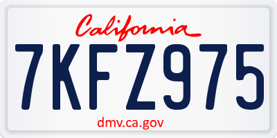 CA license plate 7KFZ975