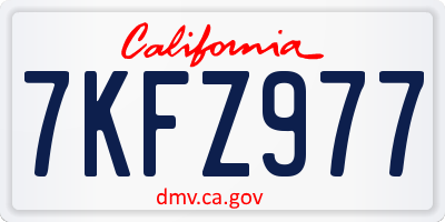 CA license plate 7KFZ977