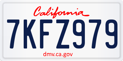 CA license plate 7KFZ979