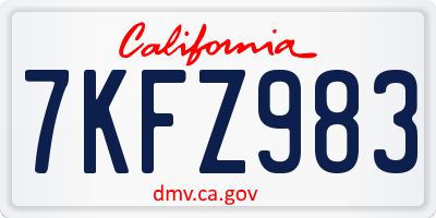 CA license plate 7KFZ983
