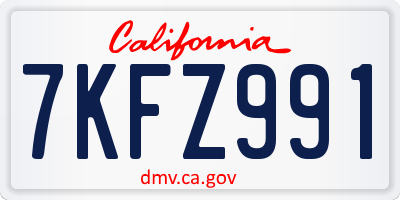 CA license plate 7KFZ991