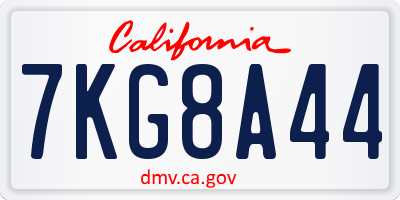 CA license plate 7KG8A44