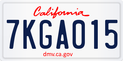 CA license plate 7KGA015