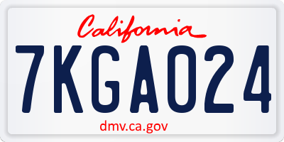 CA license plate 7KGA024