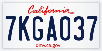 CA license plate 7KGA037