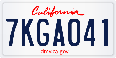 CA license plate 7KGA041