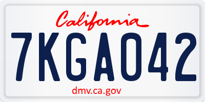 CA license plate 7KGA042