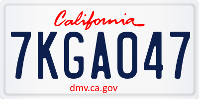 CA license plate 7KGA047