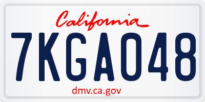 CA license plate 7KGA048