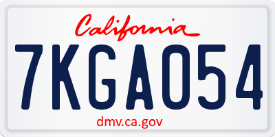 CA license plate 7KGA054