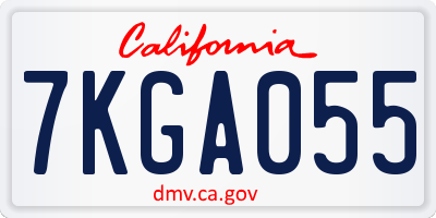 CA license plate 7KGA055