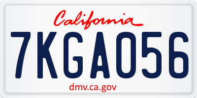 CA license plate 7KGA056