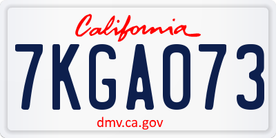 CA license plate 7KGA073