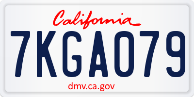 CA license plate 7KGA079
