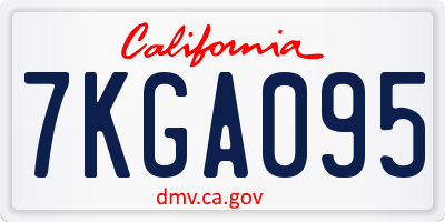 CA license plate 7KGA095