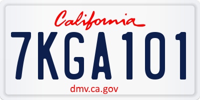 CA license plate 7KGA101