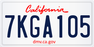 CA license plate 7KGA105