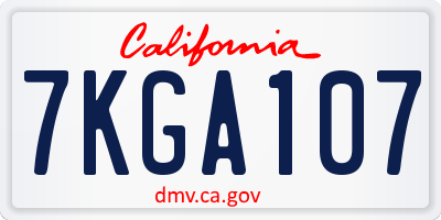 CA license plate 7KGA107