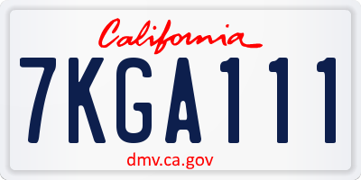 CA license plate 7KGA111