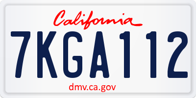 CA license plate 7KGA112